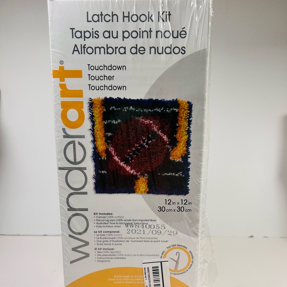 Wonderart Latch Hook Kit Touchdown 12'×12 Inches Vintage New Old Sealed Stock